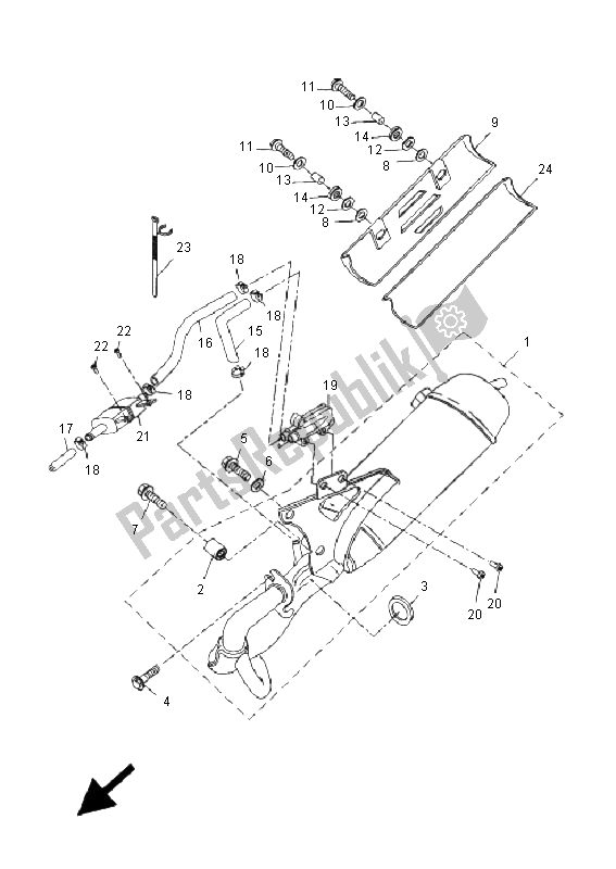 All parts for the Exhaust of the Yamaha CS 50 RS BWS Next Generation 2005