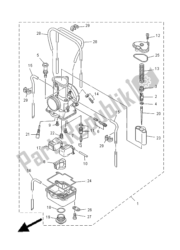 Todas las partes para Carburador de Yamaha YZ 125 2000