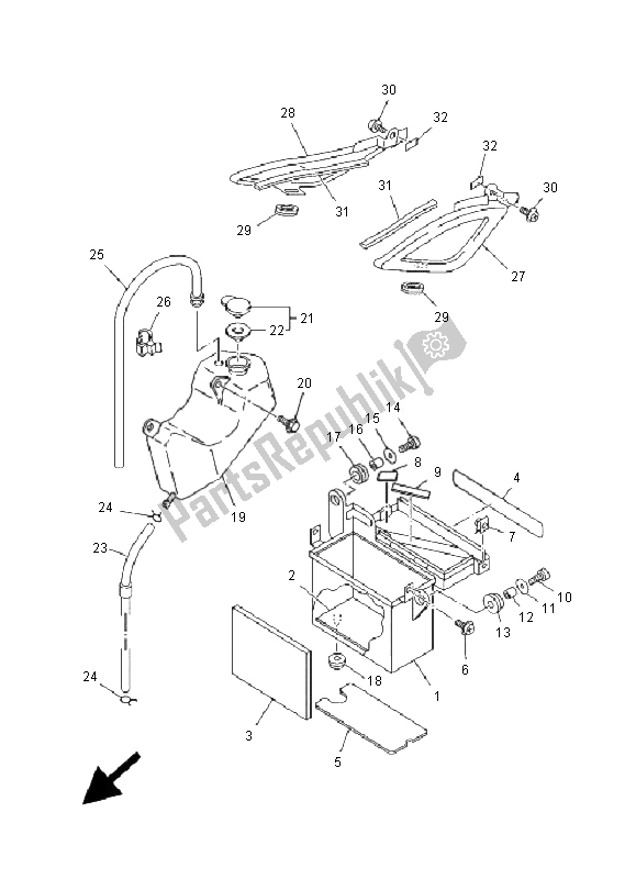 Todas las partes para Cubierta Lateral de Yamaha TDM 850 2001