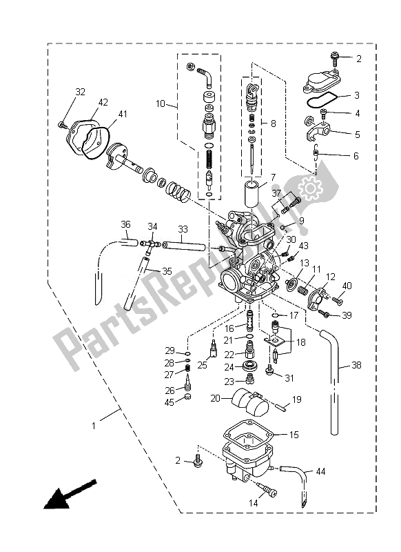 Todas as partes de Carburador do Yamaha TT R 125 LW 2013