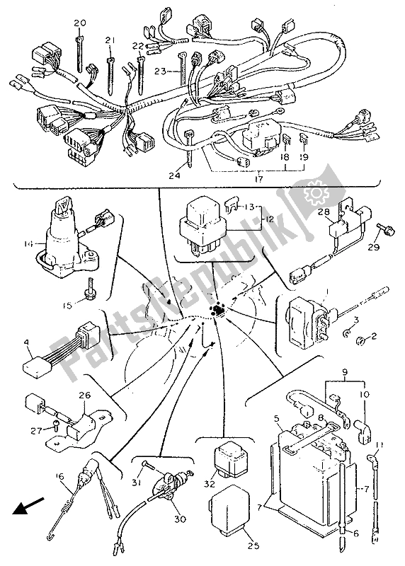 Todas las partes para Eléctrico 2 de Yamaha FZ 750 Genesis 1990