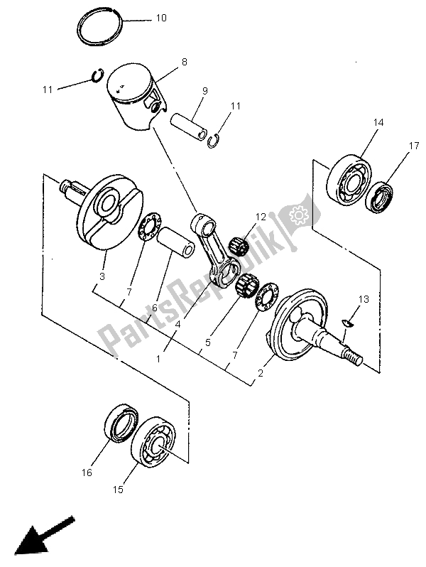 Toutes les pièces pour le Vilebrequin Et Piston du Yamaha YZ 80 LC 1997