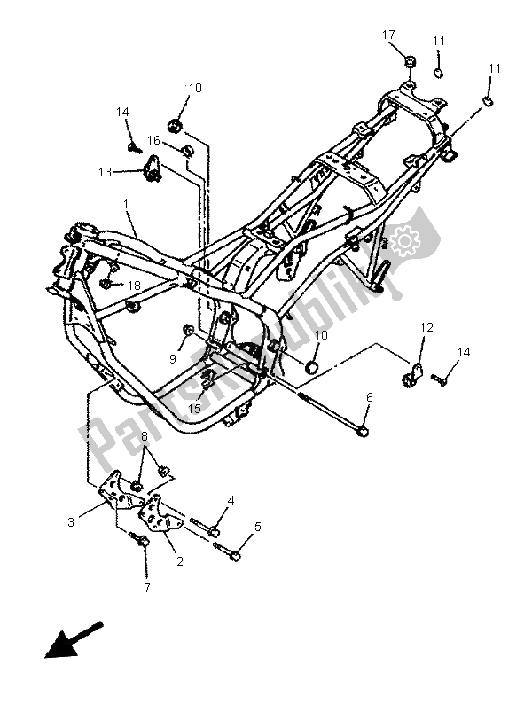 Tutte le parti per il Telaio del Yamaha XJ 600S Diversion 1996