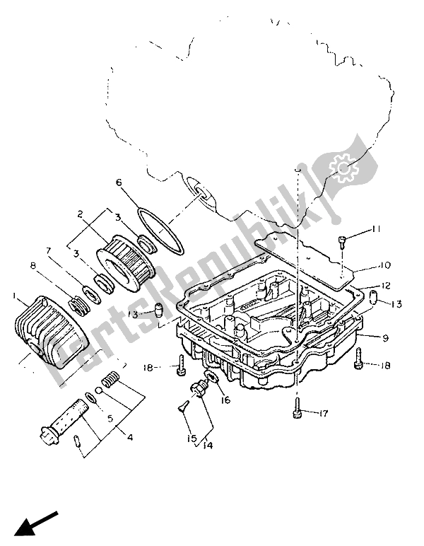 Tutte le parti per il Filtro Olio del Yamaha XJ 900 1990