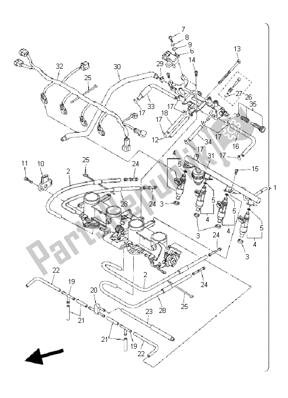 Alle onderdelen voor de Intake 2 van de Yamaha FZ6 SA Fazer 600 2006