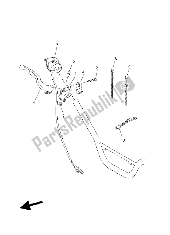 All parts for the Handle Switch & Lever of the Yamaha PW 80 2004