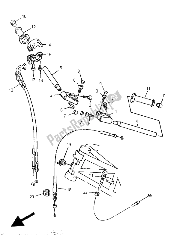 Toutes les pièces pour le Poignée Et Câble De Direction du Yamaha TRX 850 1996