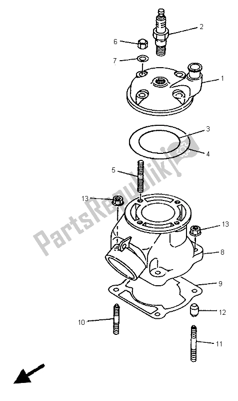 Toutes les pièces pour le Cylindre du Yamaha YZ 80 LW 1997