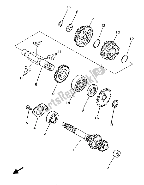 Todas las partes para Transmisión de Yamaha PW 80 1986