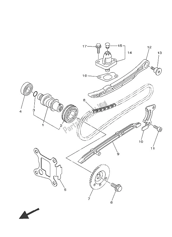 Tutte le parti per il Albero A Camme E Catena del Yamaha MW 125 2016