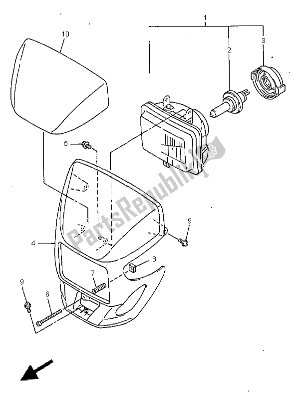 Todas as partes de Farol do Yamaha WR 400F 1998