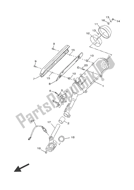 Tutte le parti per il Scarico del Yamaha YP 125 RA 2016