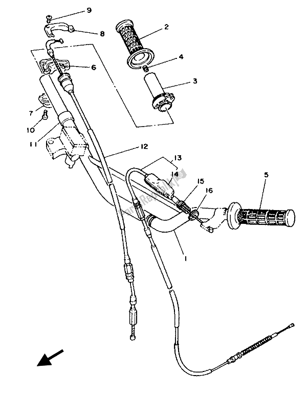 Tutte le parti per il Maniglia E Cavo Dello Sterzo del Yamaha YZ 80 1987