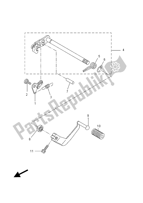 All parts for the Shift Shaft of the Yamaha MT 125A 2015