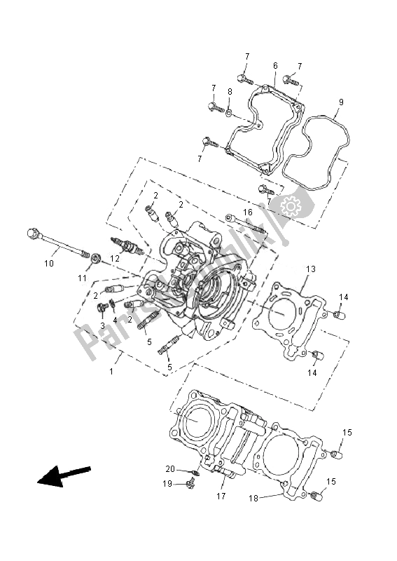 Toutes les pièces pour le Culasse du Yamaha WR 125R 2010