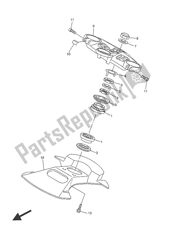 All parts for the Steering of the Yamaha FJR 1300 PA 2016