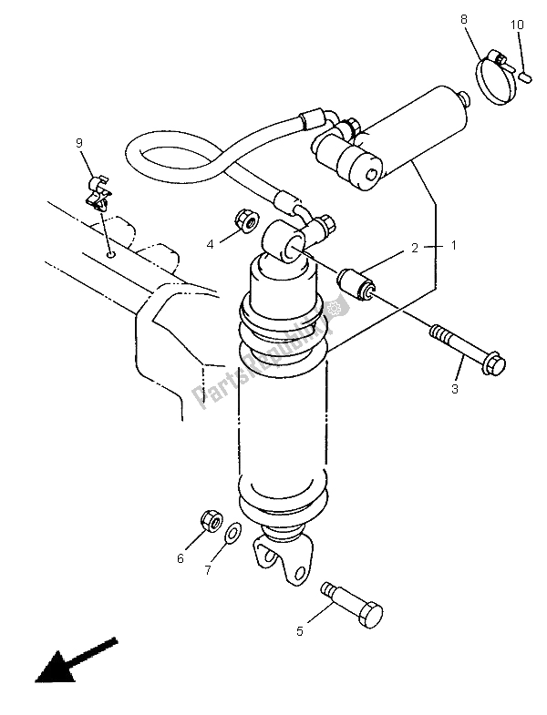 Tutte le parti per il Sospensione Posteriore del Yamaha TRX 850 1998