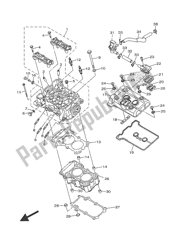 Toutes les pièces pour le Culasse du Yamaha YZF R3A 300 2016