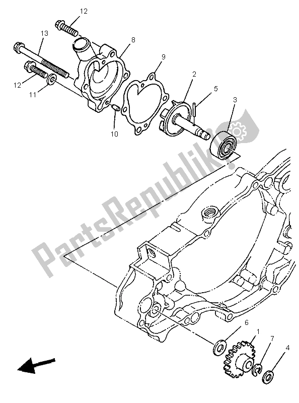 Toutes les pièces pour le Pompe à Eau du Yamaha YZ 250 1996