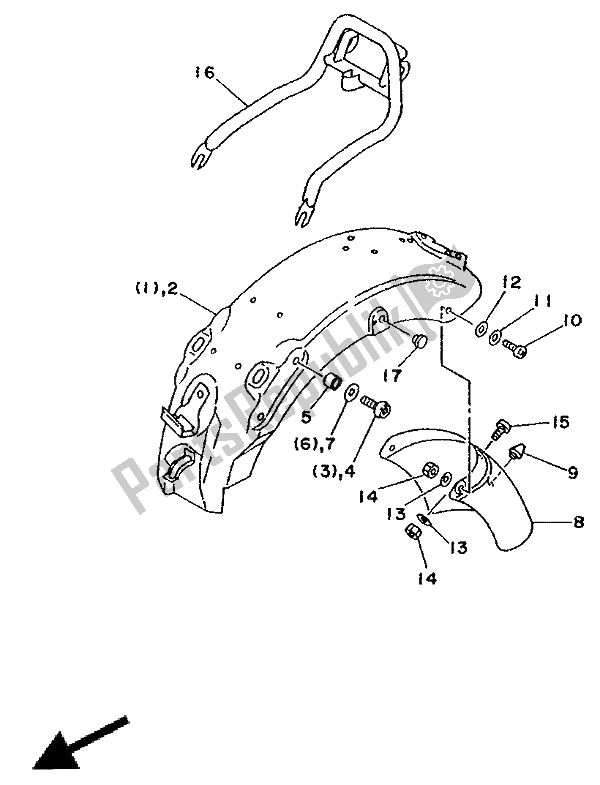 All parts for the Alternate (chassis 1) of the Yamaha XV 250 Virago 1992