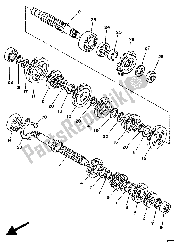 All parts for the Transmission of the Yamaha DT 125R 1994