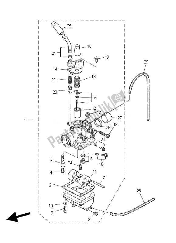 All parts for the Carburetor of the Yamaha PW 80 2007