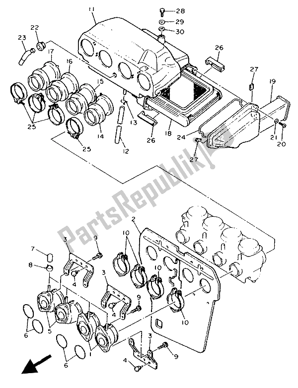 Toutes les pièces pour le Admission du Yamaha FJ 1200A 1992