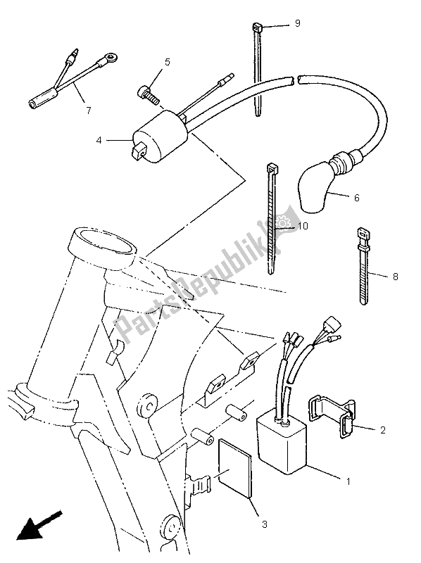 All parts for the Electrical 1 of the Yamaha WR 250Z 1996