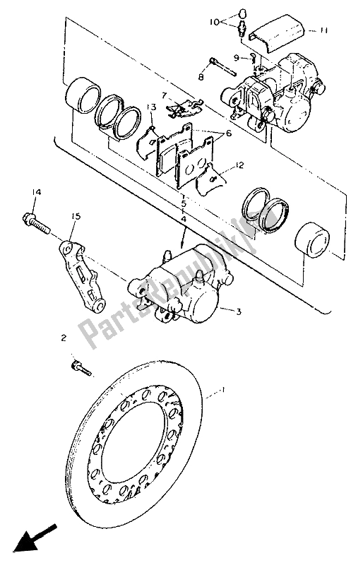 Todas las partes para Pinza De Freno Trasero de Yamaha FJ 1200 1992