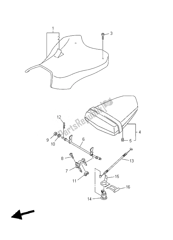 Tutte le parti per il Posto A Sedere del Yamaha YZF R6 600 2010