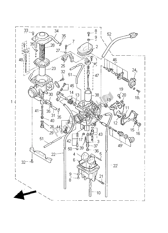 Todas las partes para Carburador (para Suiza) de Yamaha XT 600E 2002