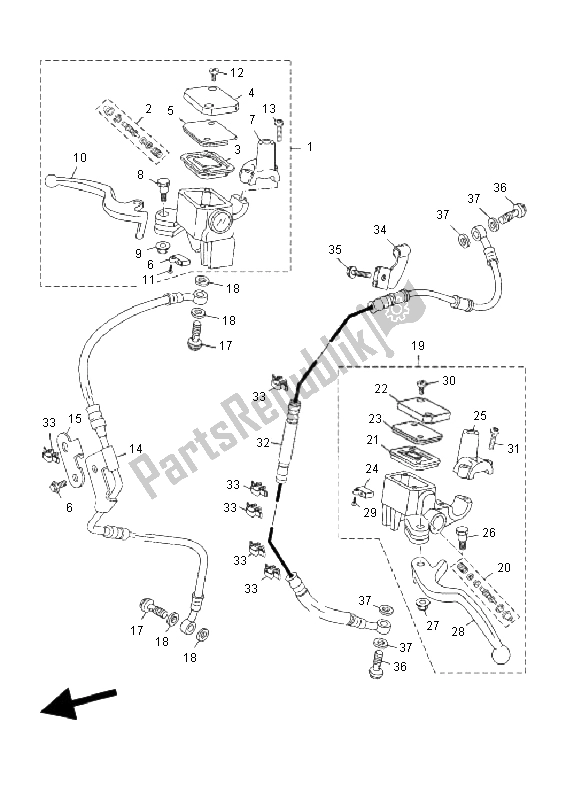 Wszystkie części do Przedni Cylinder G?ówny Yamaha YP 250R X MAX 2011