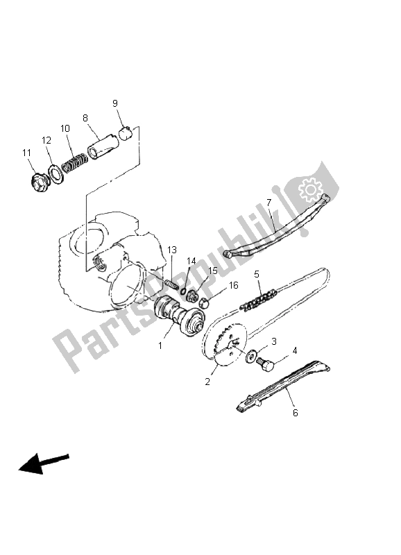 All parts for the Camshaft & Chain of the Yamaha YFM 80 Badger 2002