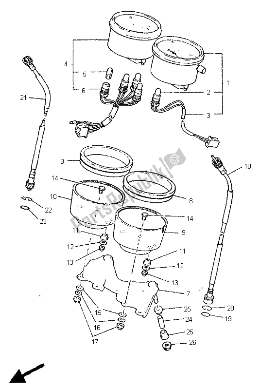 Toutes les pièces pour le Mètre du Yamaha SR 500 1995