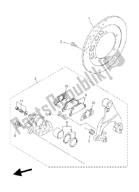 Tutte le parti per il Pinza Freno Posteriore del Yamaha FJR 1300A 2006