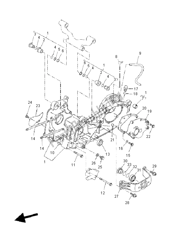 All parts for the Crankcase of the Yamaha YP 250R Sport X MAX 2011