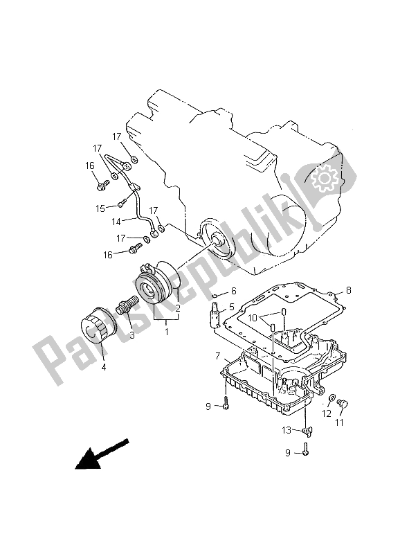 Toutes les pièces pour le Refroidisseur D'huile du Yamaha FZS 600 SP 2000