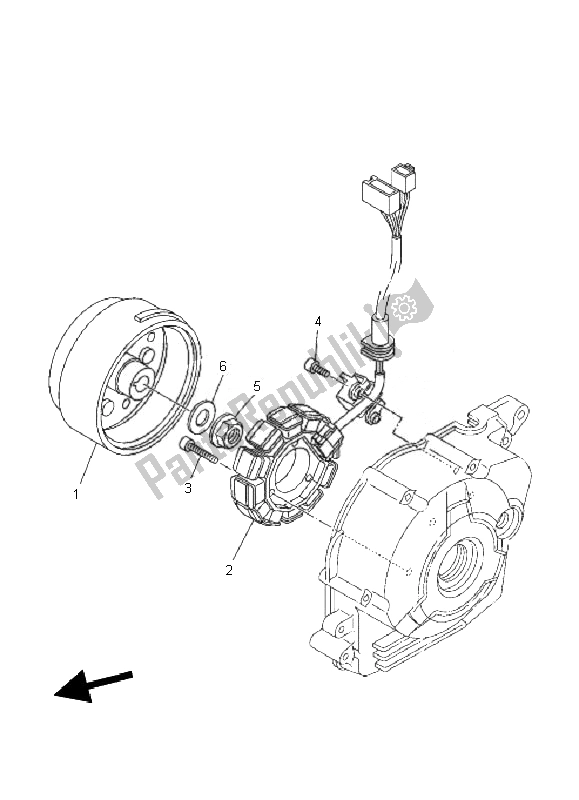 All parts for the Generator of the Yamaha TT R 110E 2010