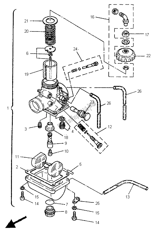 Toutes les pièces pour le Carburateur du Yamaha YZ 80 LC 1995