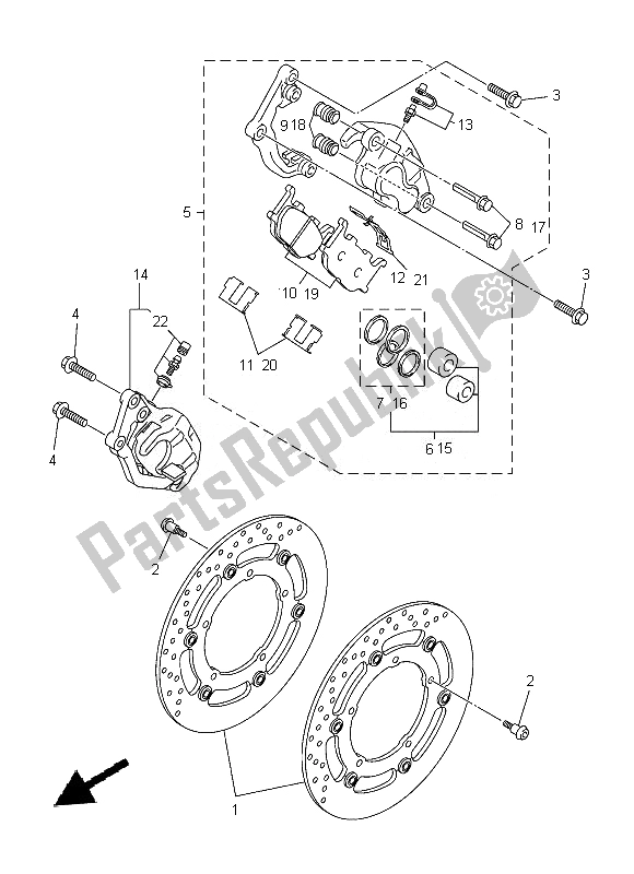 Wszystkie części do Zacisk Hamulca Przedniego Yamaha XJ 6 FA 600 2014