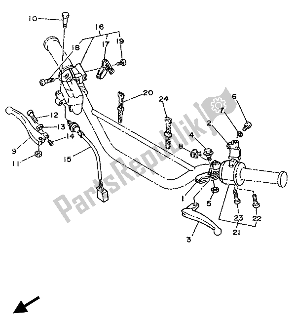 Toutes les pièces pour le Interrupteur Et Levier De Poignée du Yamaha DT 125R 1993