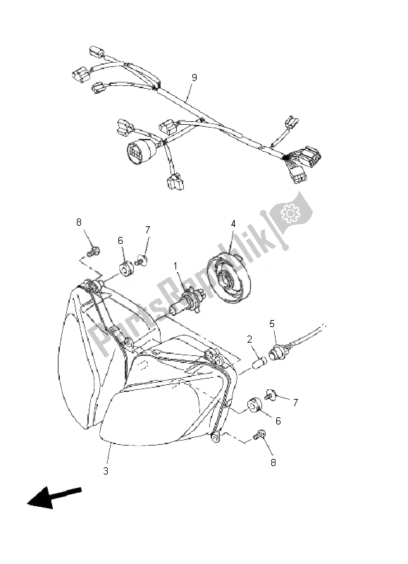 Tutte le parti per il Faro del Yamaha FZ1 S Fazer 1000 2007