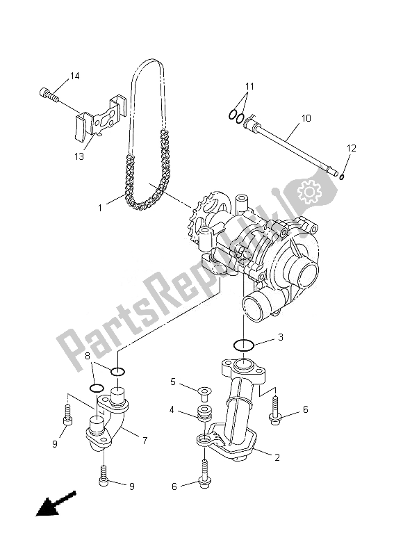 Tutte le parti per il Pompa Dell'olio del Yamaha FZ8 NA 800 2013