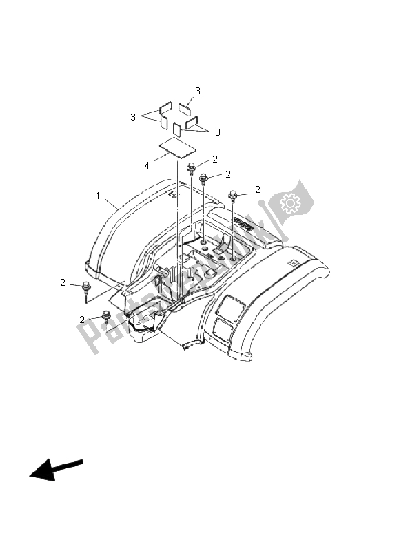 All parts for the Rear Fender of the Yamaha YFM 125 Grizzly 2006