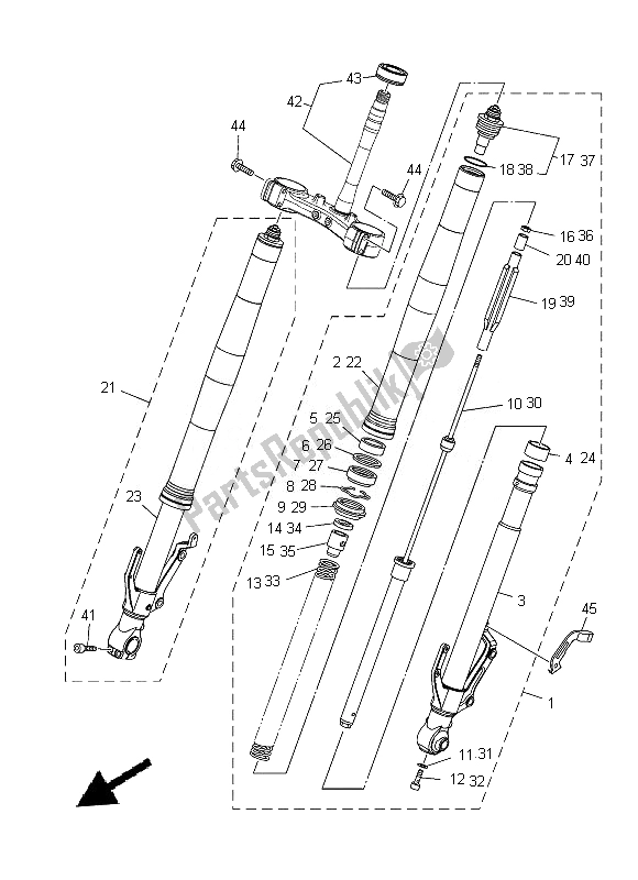 Tutte le parti per il Forcella Anteriore del Yamaha XT 1200Z 2014