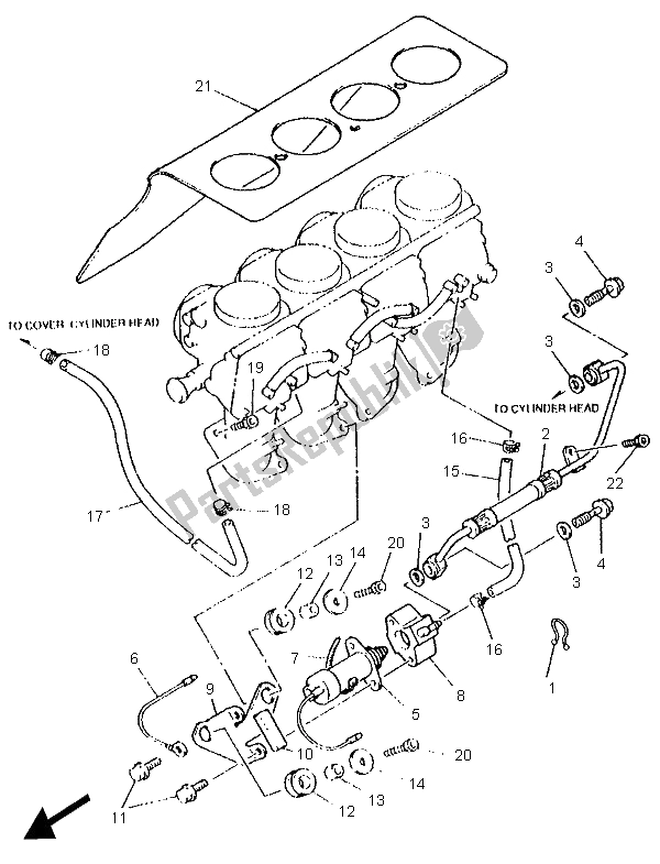 Toutes les pièces pour le Carburateur 2 du Yamaha XJ 600N 1995