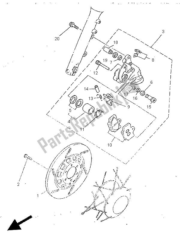 Todas las partes para Pinza De Freno Delantero de Yamaha SR 250 1996