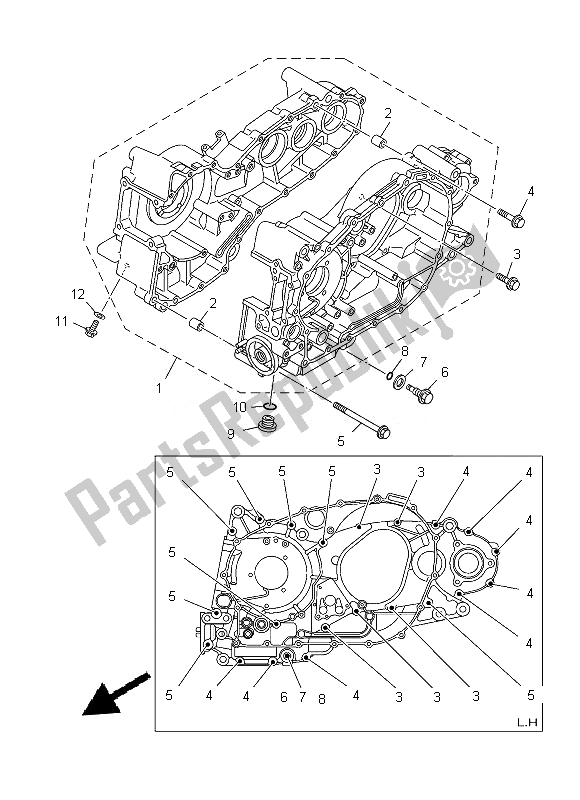 All parts for the Crankcase of the Yamaha XP 500A 2013