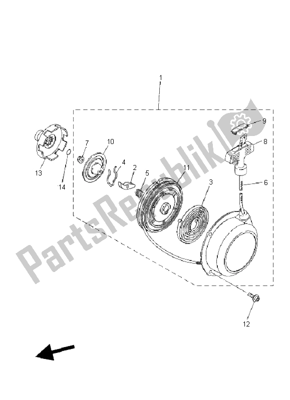 Tutte le parti per il Antipasto del Yamaha YFM 350F Grizzly 4X4 2008