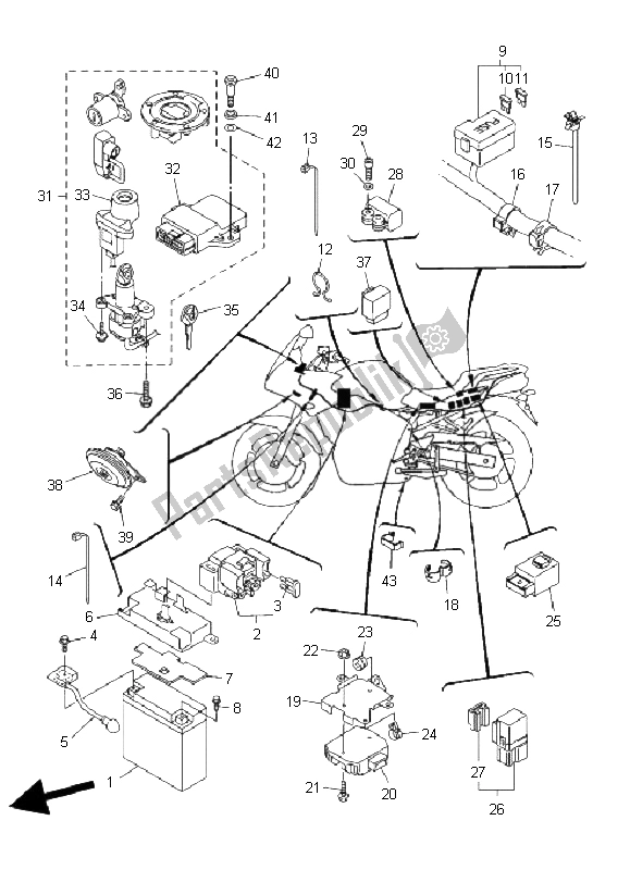 Todas las partes para Eléctrico 2 de Yamaha FZ6 SHG Fazer 600 2008